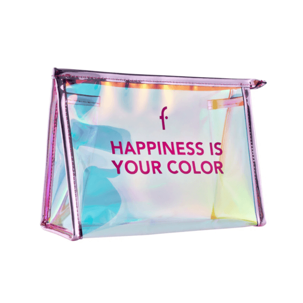Transparent and colorful makeup bag