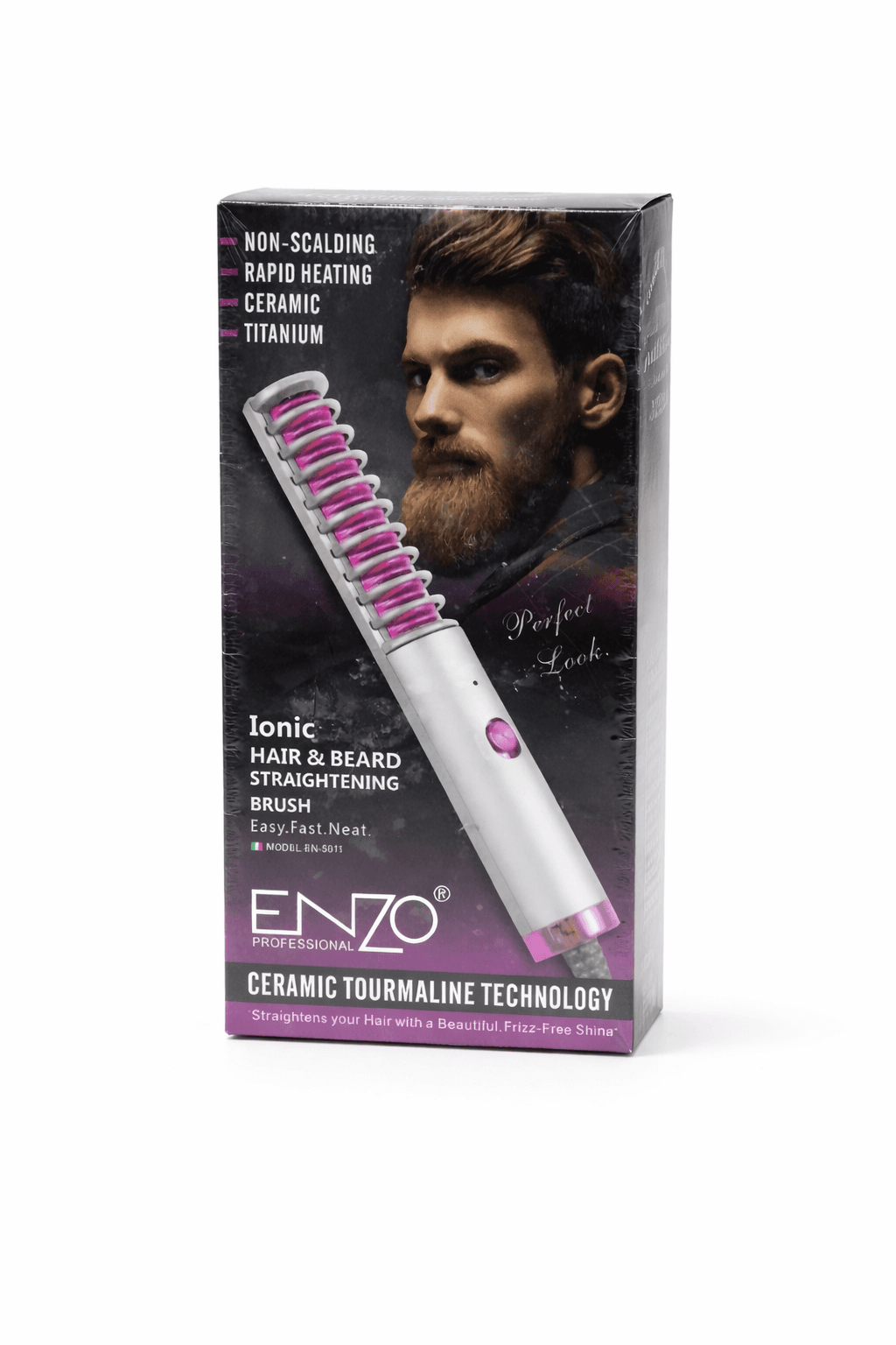 electric beard and hair straightening brush