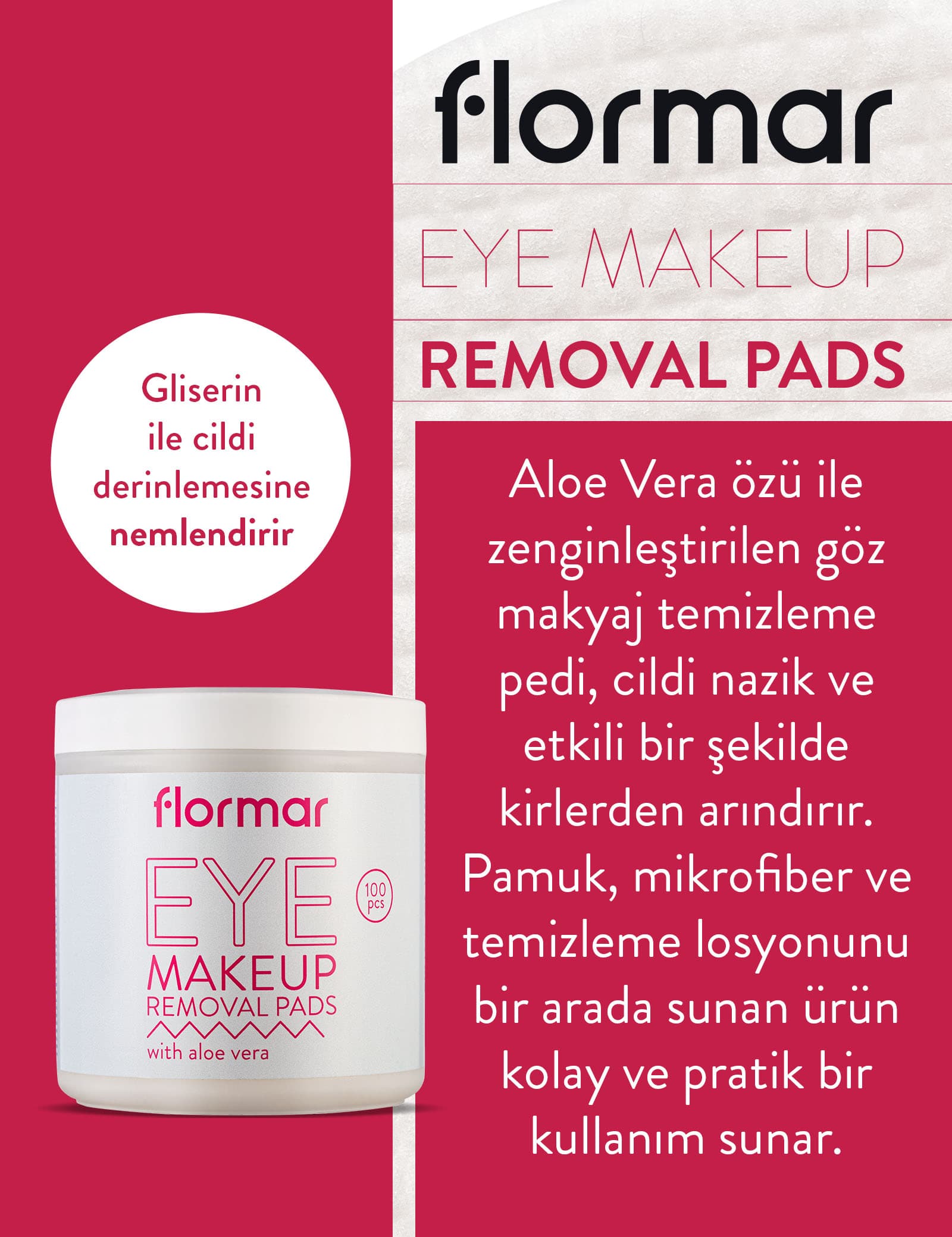 Eye make-up removal pads